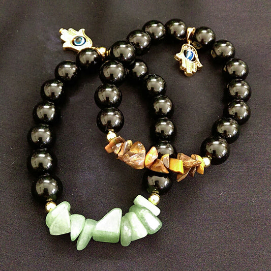 Natural Stone Stretch Bracelet // Gemstone Bracelet