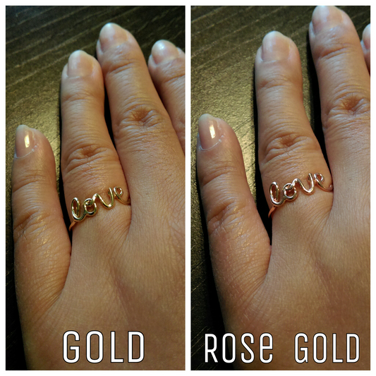 Love Ring // 16K Gold Plated Ring // Stackable Rings