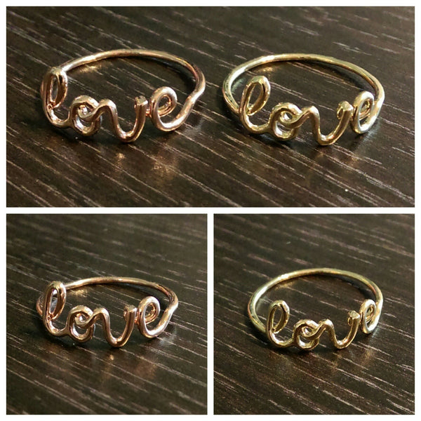 Love Ring // 16K Gold Plated Ring // Stackable Rings