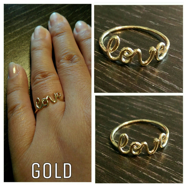 Love Ring // 16K Gold Plated Ring // Stackable Rings
