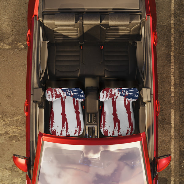 Distressed US Flag Car Seat Covers