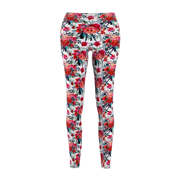 Cranberry and Navy Floral Leggings