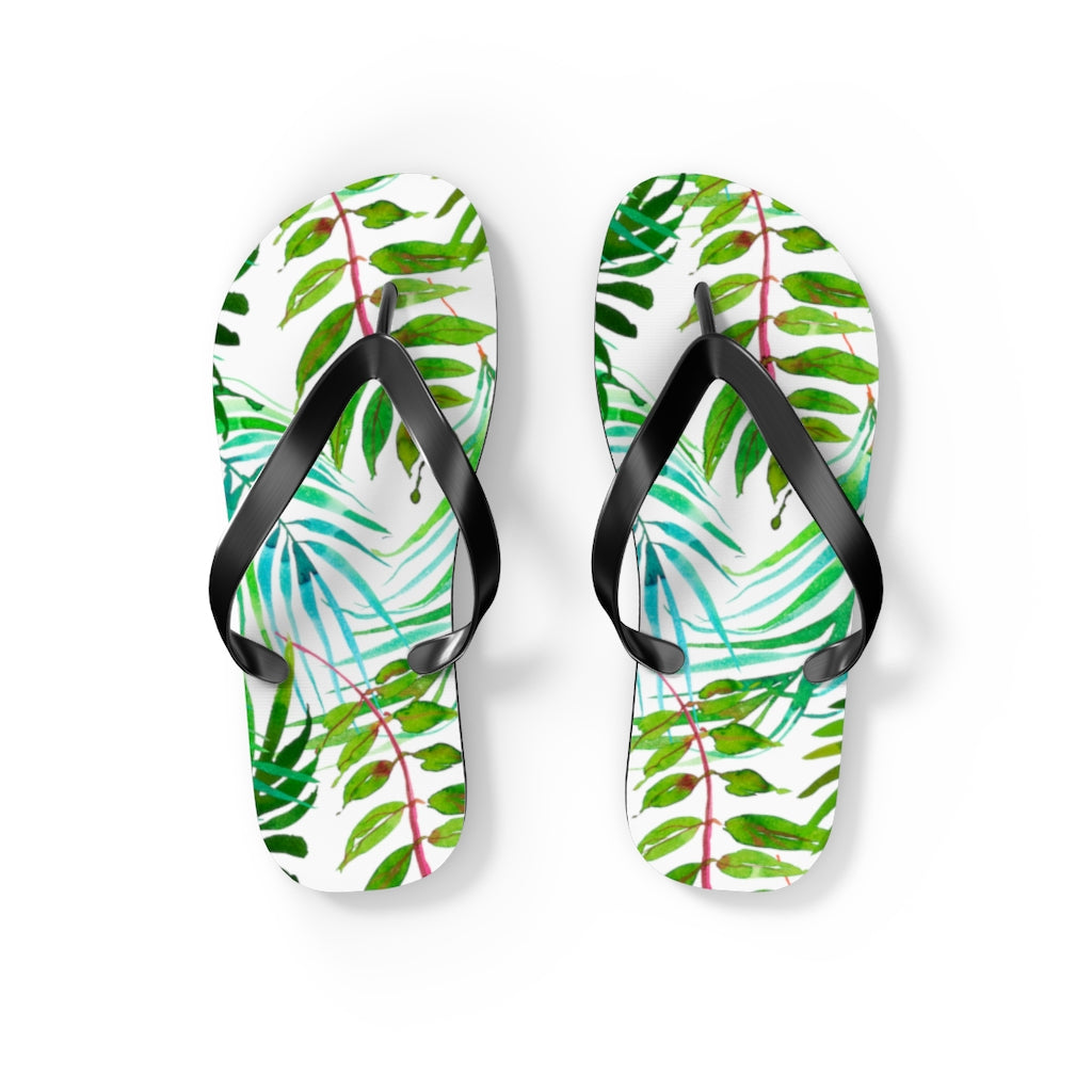 Tropical Leaves Flip Flops