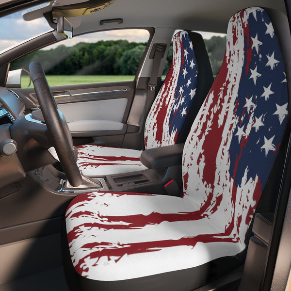 Distressed US Flag Car Seat Covers