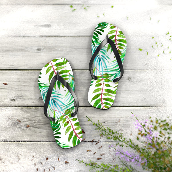 Tropical Leaves Flip Flops