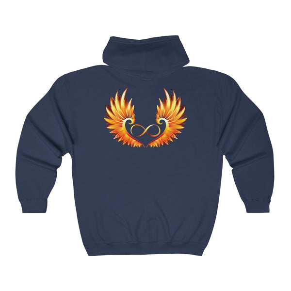 Love (with Phoenix Wings) Zip Hoodie