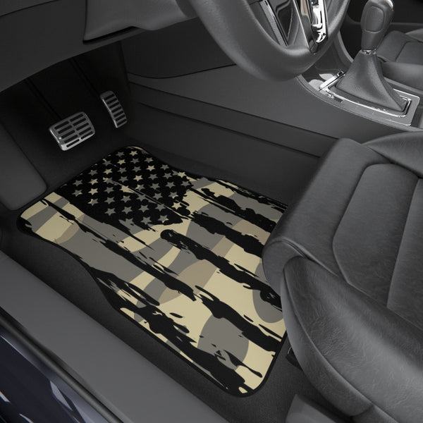 Distressed US Flag Camouflage Car Mats (Set of 4)