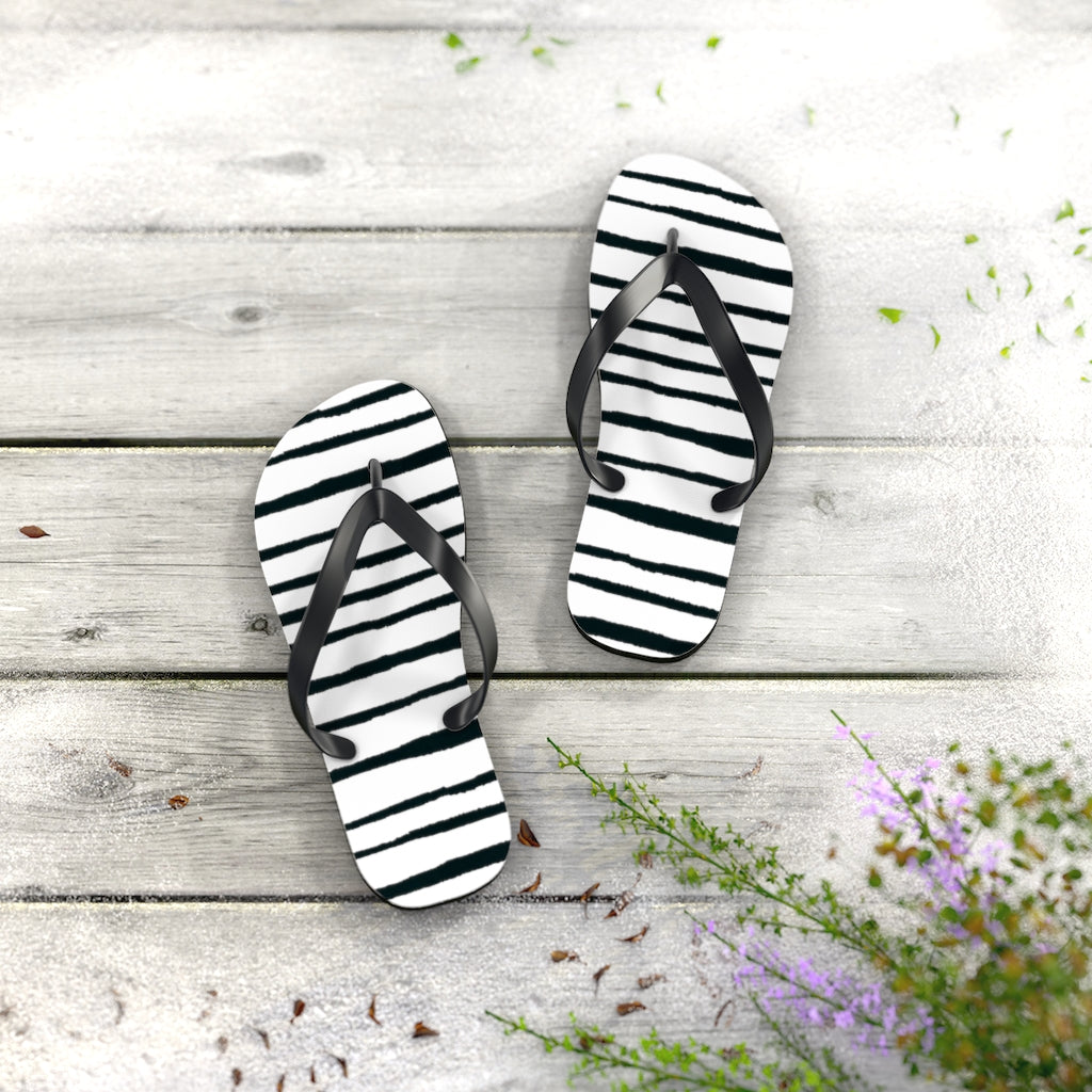 Striped Flip Flops
