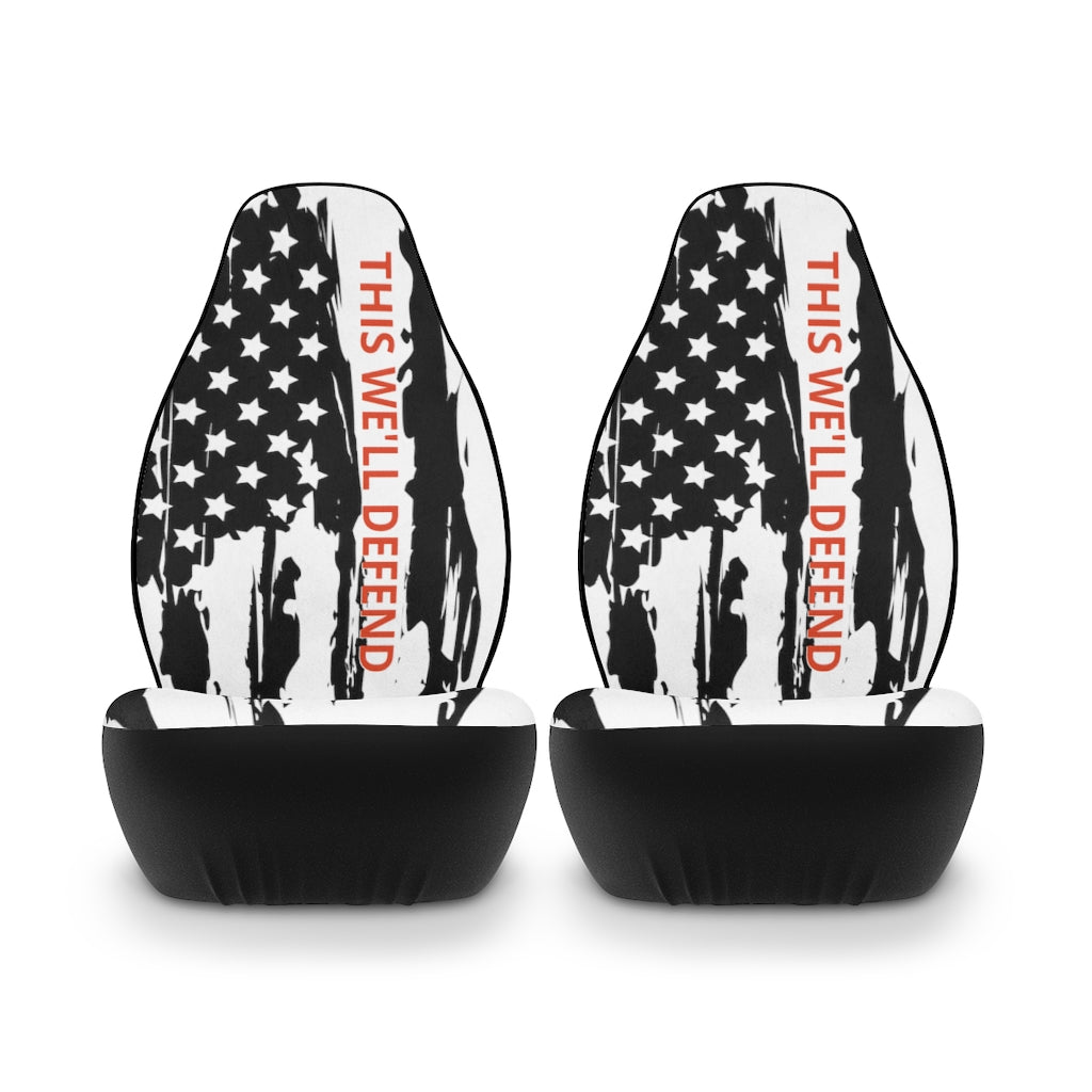 This We'll Defend Distressed US Flag Car Seat Covers