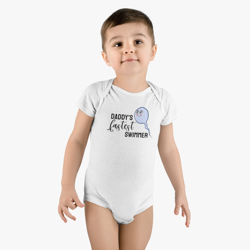 Daddy's Fastest Swimmer // Organic Baby Bodysuit
