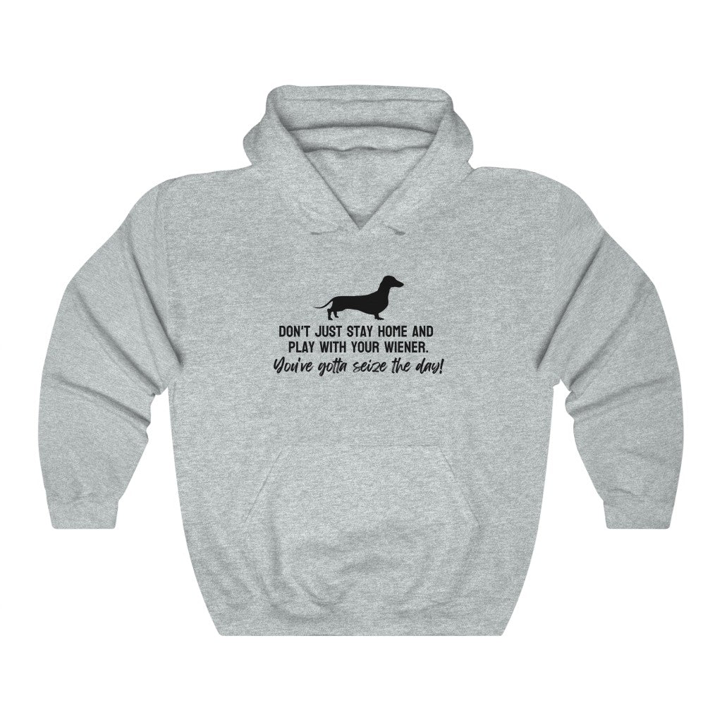 Don't just stay home and play with your wiener. You've gotta seize the day! Hoodie