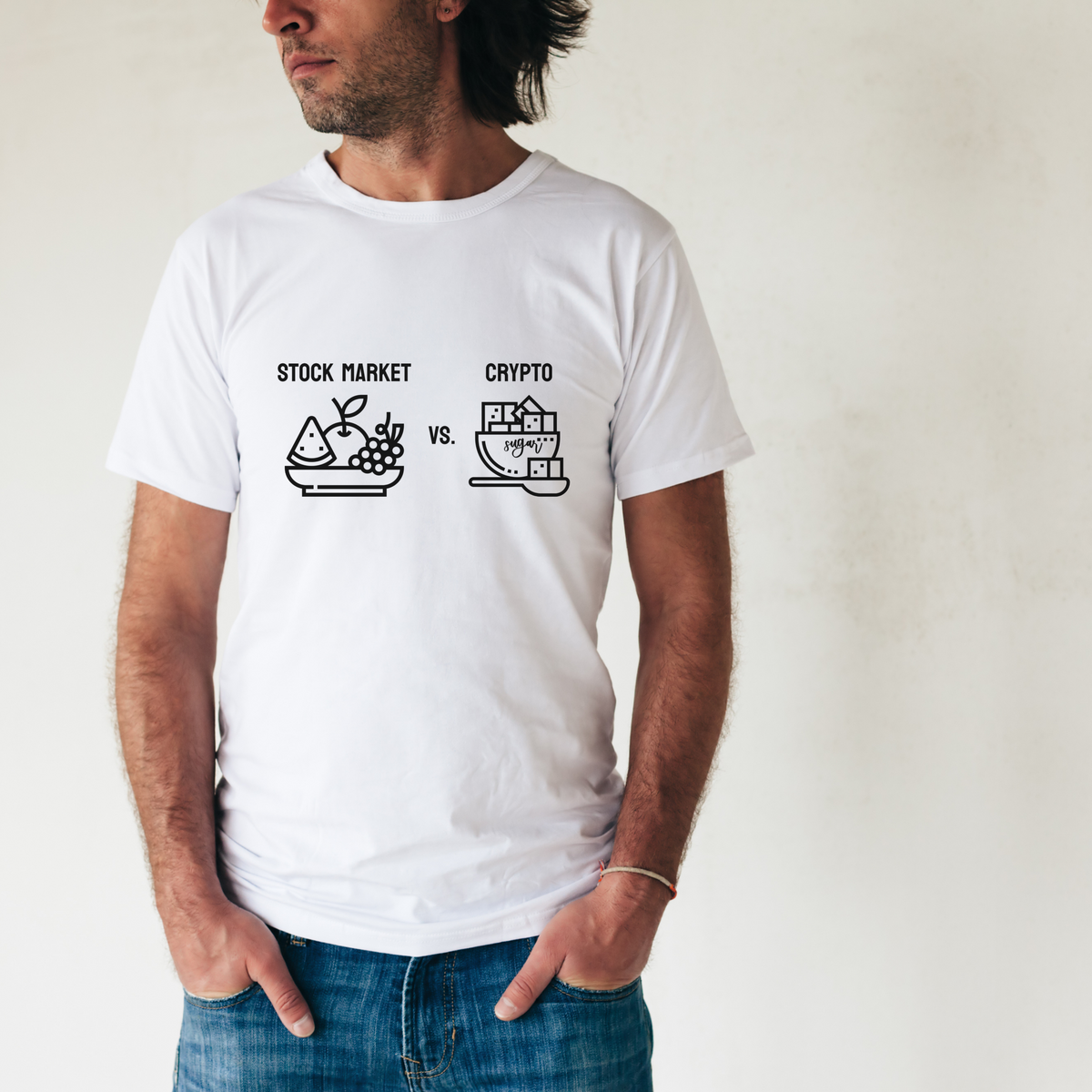 Stock Market vs. Crypto Tee