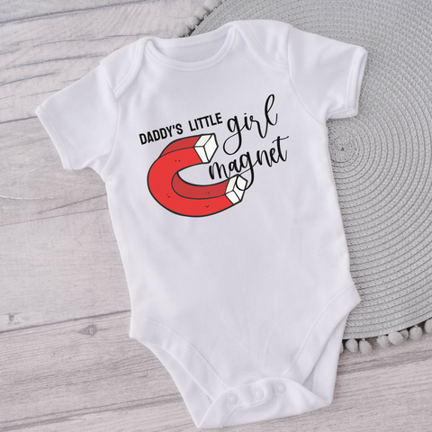 Daddy's Little Girl Magnet // Organic Baby Bodysuit