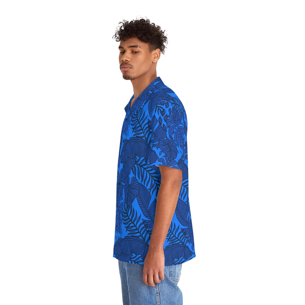 Blue Tropical Leaves Hawaiian Shirt