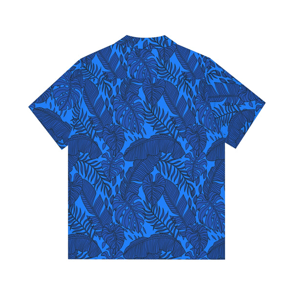 Blue Tropical Leaves Hawaiian Shirt