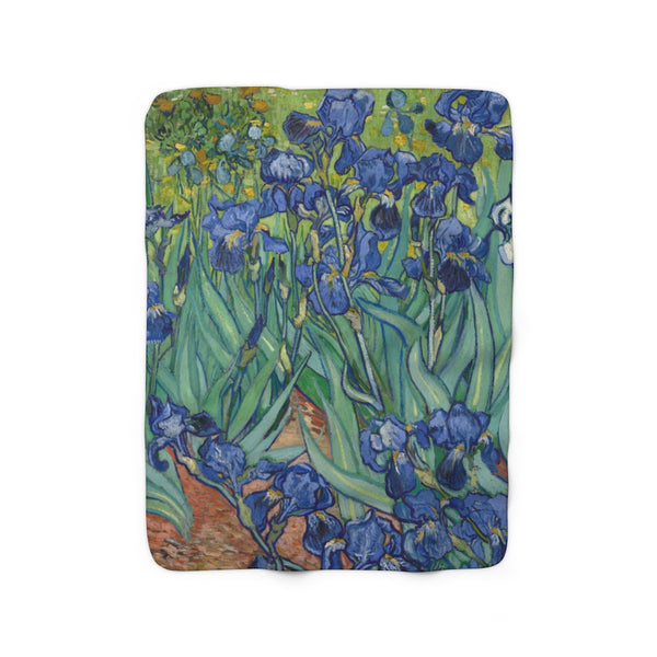 Vincent Van Gogh Irises Sherpa Fleece Blanket