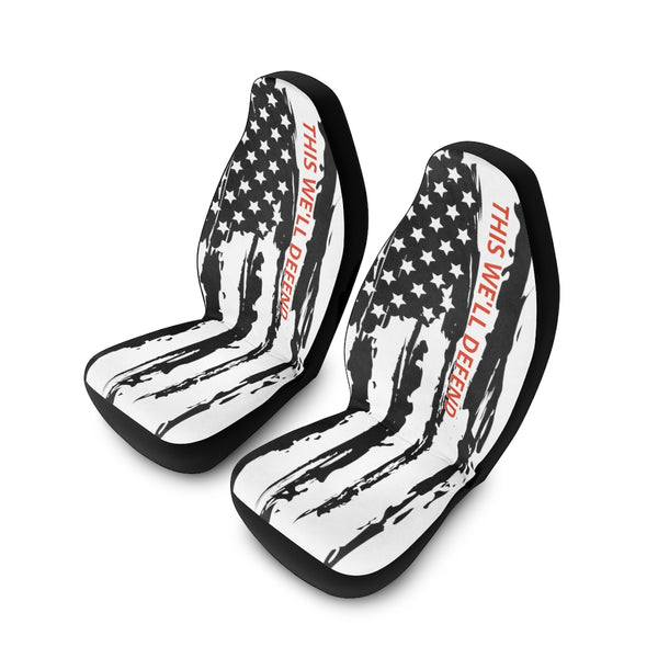 This We'll Defend Distressed US Flag Car Seat Covers