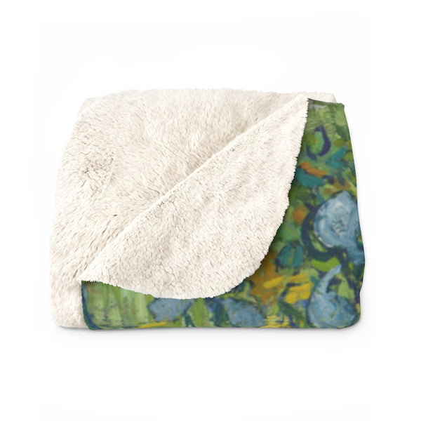 Vincent Van Gogh Irises Sherpa Fleece Blanket