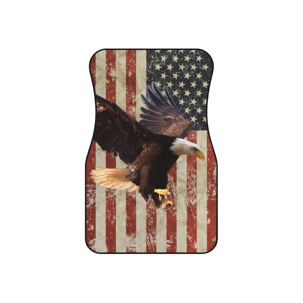 Distressed US Flag with Eagle Car Mats (Set of 4)