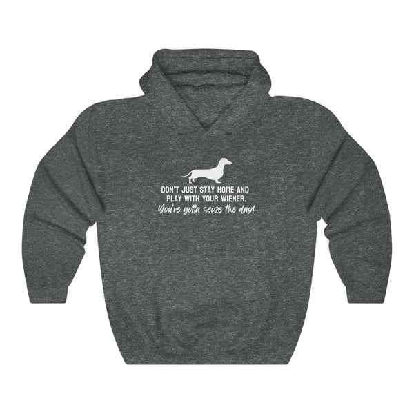 Don't just stay home and play with your wiener. You've gotta seize the day! Hoodie