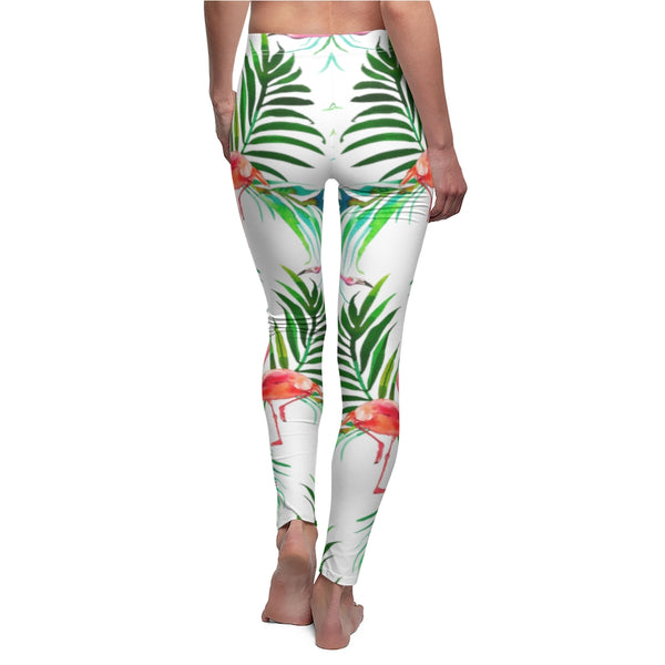 Flamingos and Tropical Leaves Leggings
