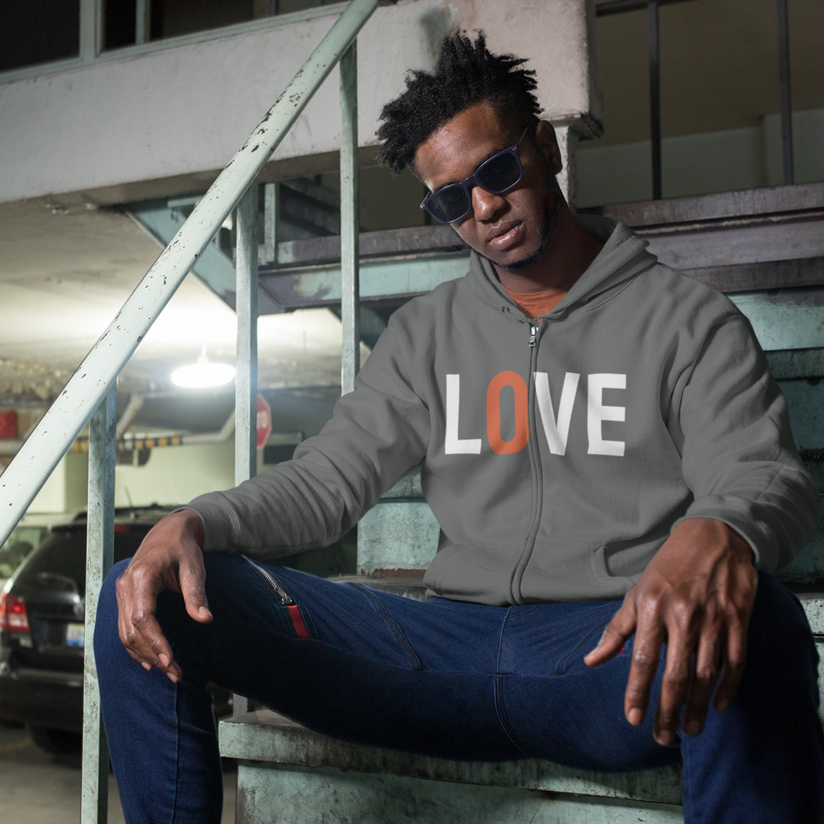 Love (with Phoenix Wings) Zip Hoodie