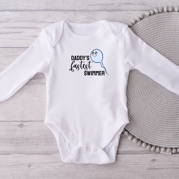 Daddy's Fastest Swimmer // Long Sleeve Bodysuit