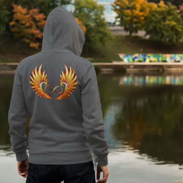 Love (with Phoenix Wings) Zip Hoodie