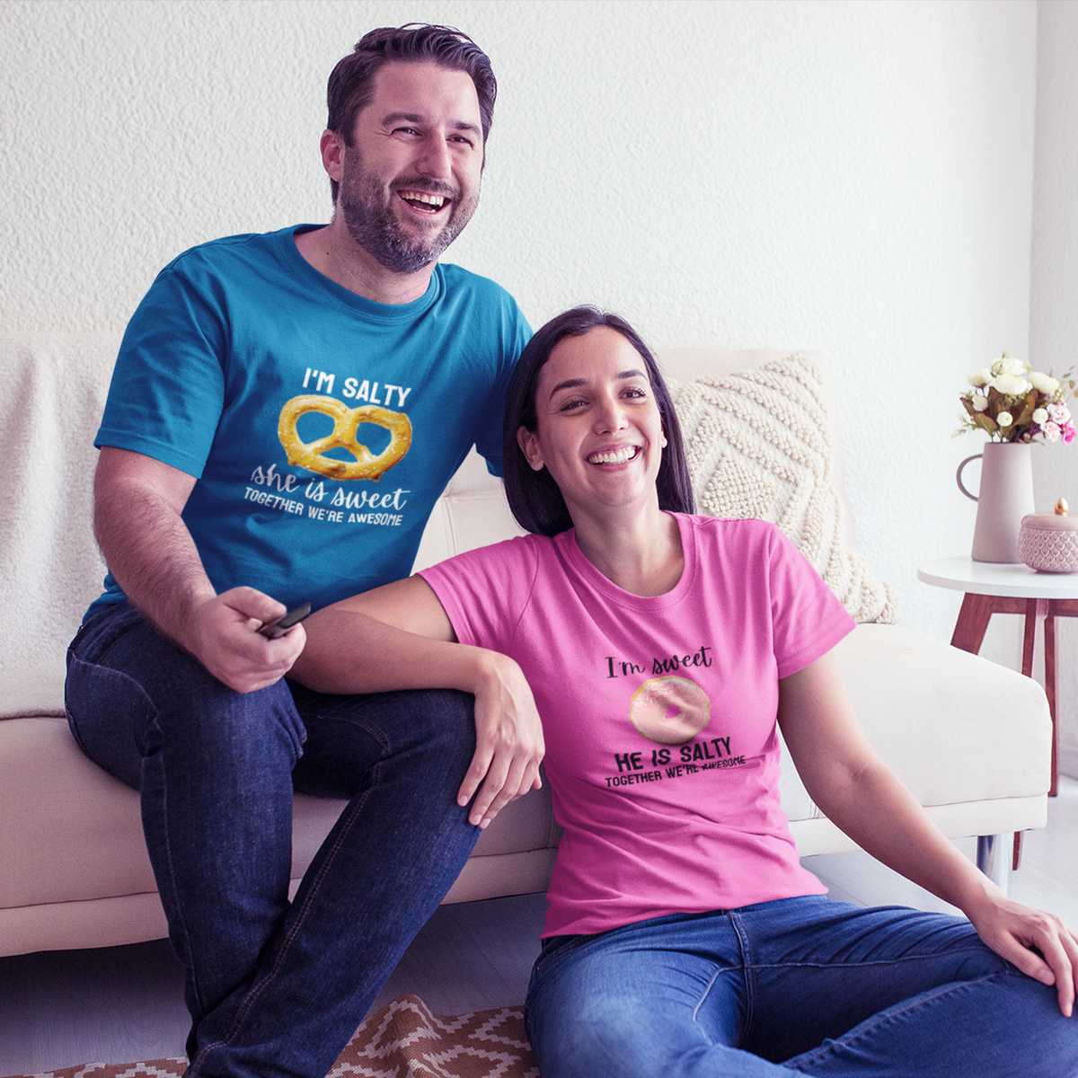 I'm Salty, she is sweet. Together we're awesome Tee // Couples Shirts