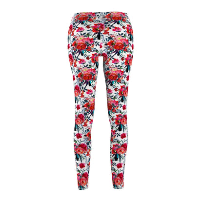 Cranberry and Navy Floral Leggings