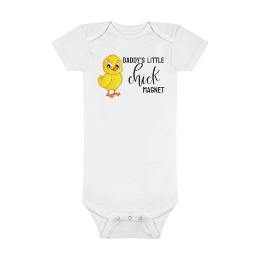 Daddy's Little Chick Magnet // Organic Baby Bodysuit