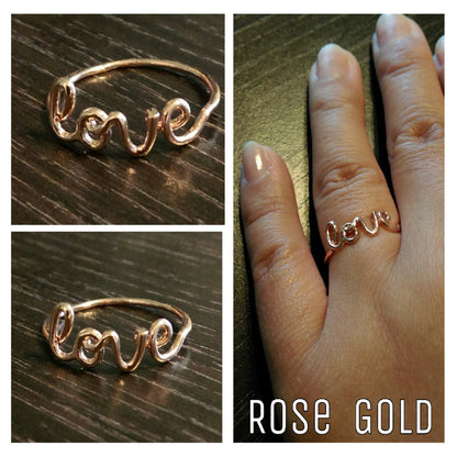 Love Ring // 16K Gold Plated Ring // Stackable Rings