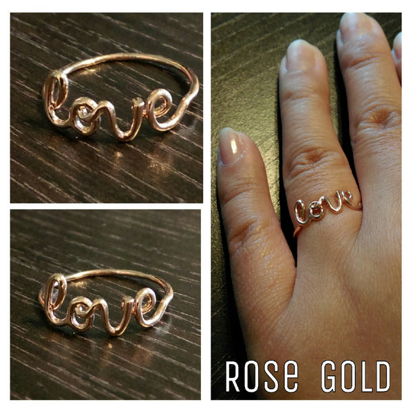 Love Ring // 16K Gold Plated Ring // Stackable Rings
