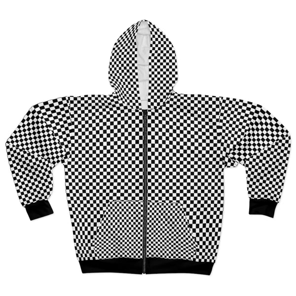 Checkered Zip AOP Hoodie