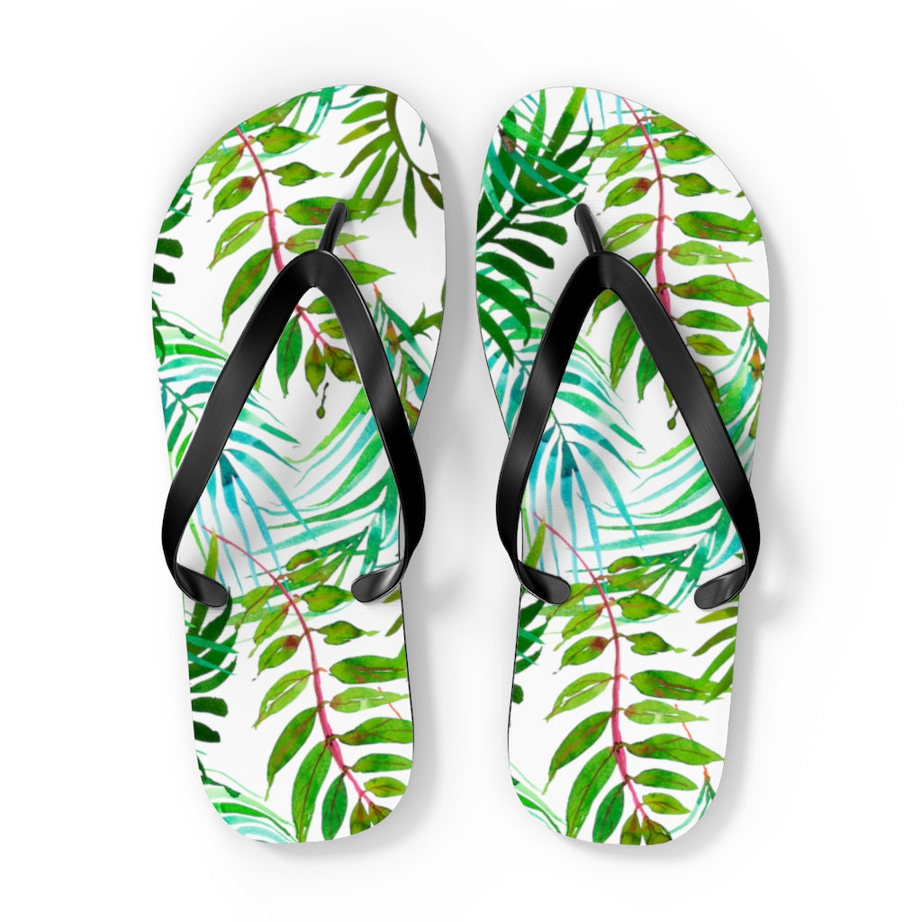 Tropical Leaves Flip Flops