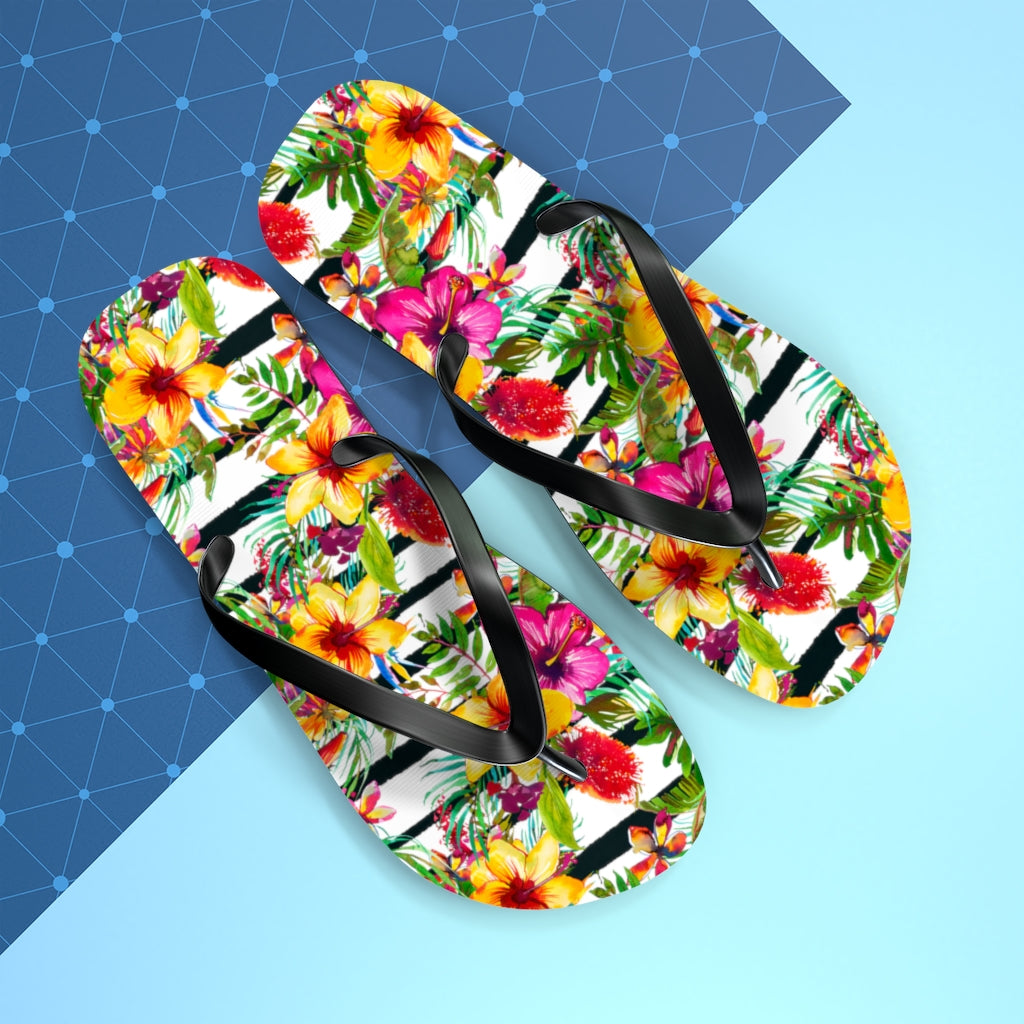 Tropical Flowers Flip Flops
