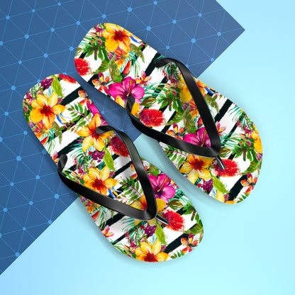Tropical Flowers Flip Flops