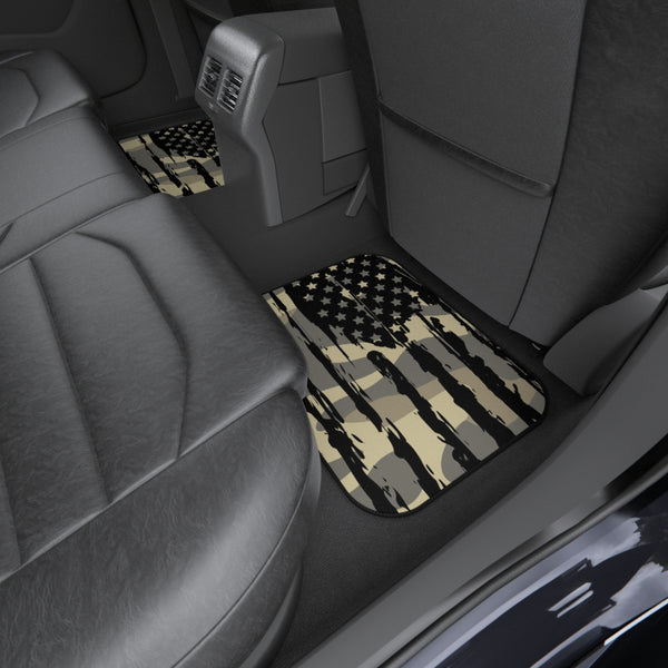 Distressed US Flag Camouflage Car Mats (Set of 4)