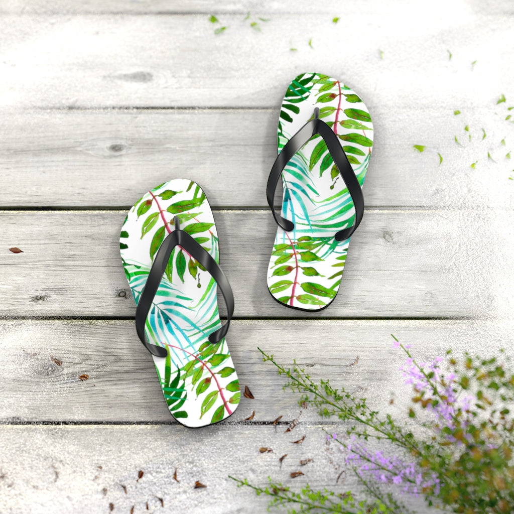 Tropical Leaves Flip Flops