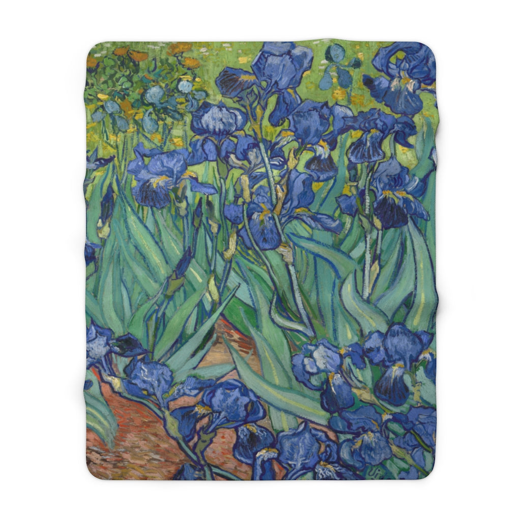 Vincent Van Gogh Irises Sherpa Fleece Blanket