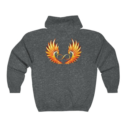 Love (with Phoenix Wings) Zip Hoodie
