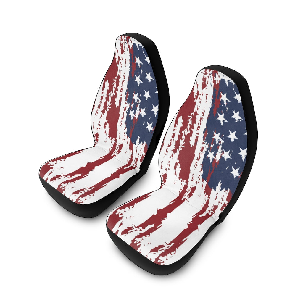 Distressed US Flag Car Seat Covers