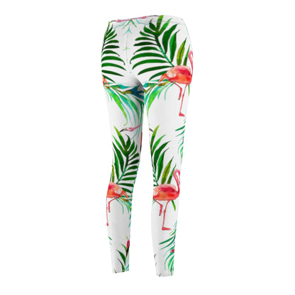 Flamingos and Tropical Leaves Leggings