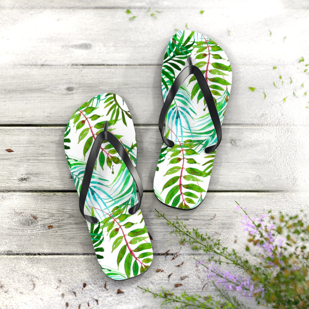 Tropical Leaves Flip Flops