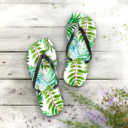 Tropical Leaves Flip Flops