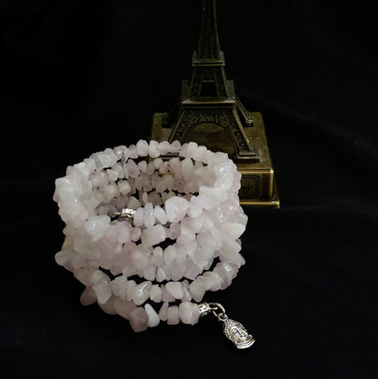 Rose Quartz 5-Strand Bracelet // Gemstone Bracelet