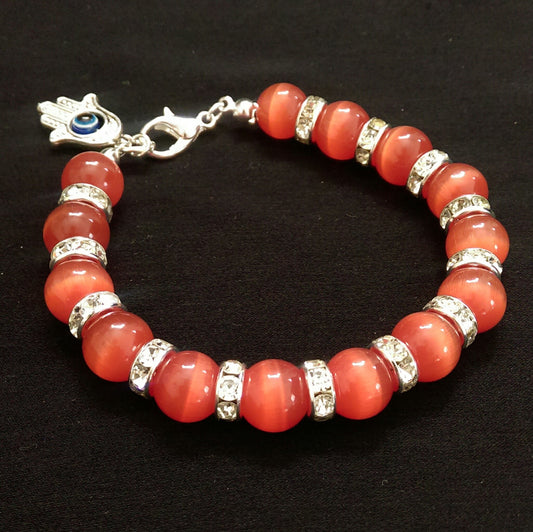 Cat's Eye Bracelet // Glass Beaded Bracelet