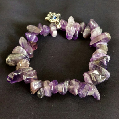 Amethyst Stretch Bracelet // Gemstone Bracelet