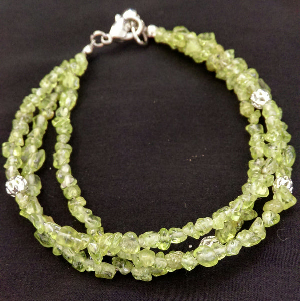 Peridot Multi-Strand Bracelet // Gemstone Bracelet