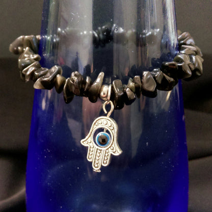 Sheen Obsidian Stretchy Bracelet // Gemstone Bracelet